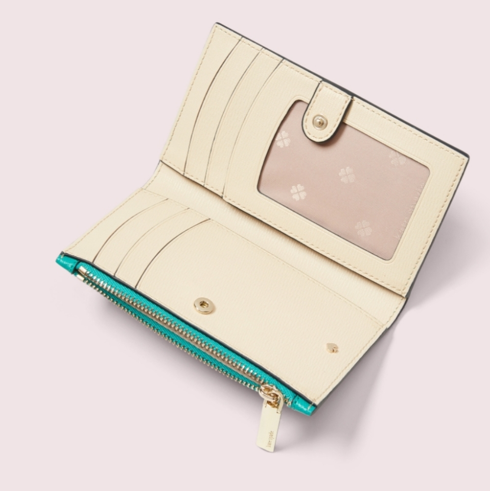 NWT Kate Spade spencer bifold wallet green - Picture 2 of 5